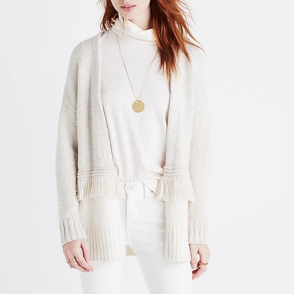 sale | madewell | fringe cardigan sweater - Picture 6 of 7